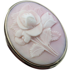 Angel Skin Coral Cameo Pin Pendant In 14KT Gold
