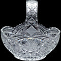 Anna Hutte Cut Crystal Glass Handle Basket 8"