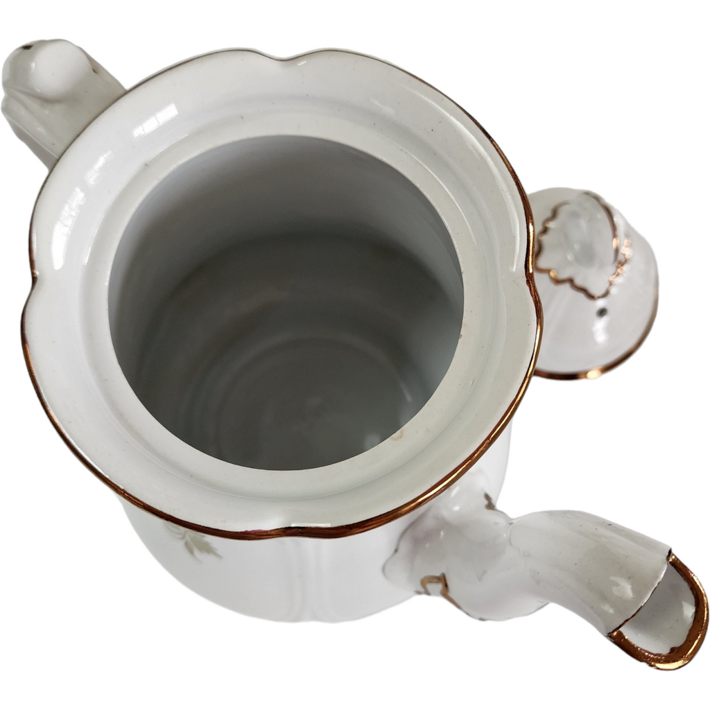 Anthony Shaw Hanging Leaves Copper Lustre Ironstone Coffeepot/Teapot
