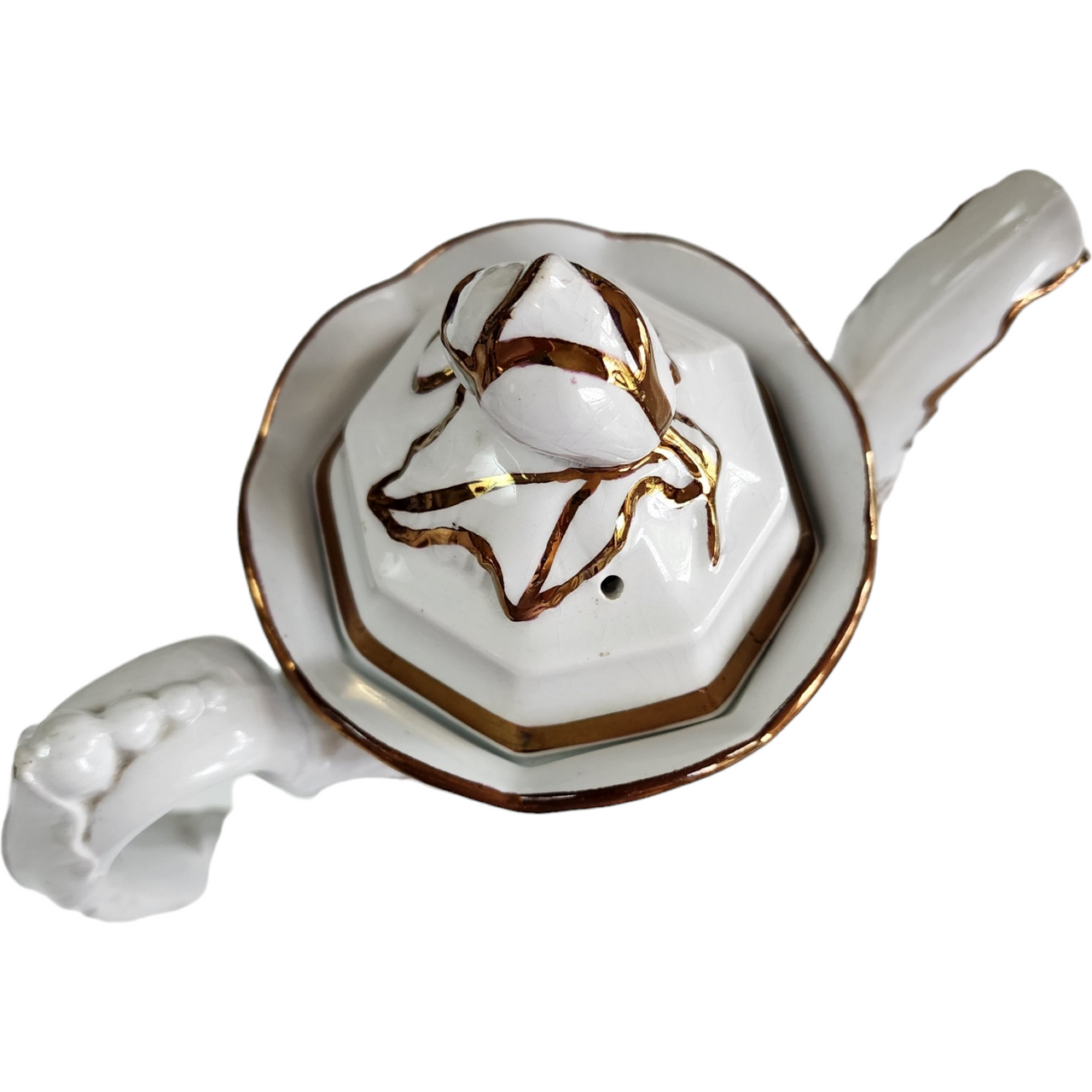Anthony Shaw Hanging Leaves Copper Lustre Ironstone Coffeepot Teapot