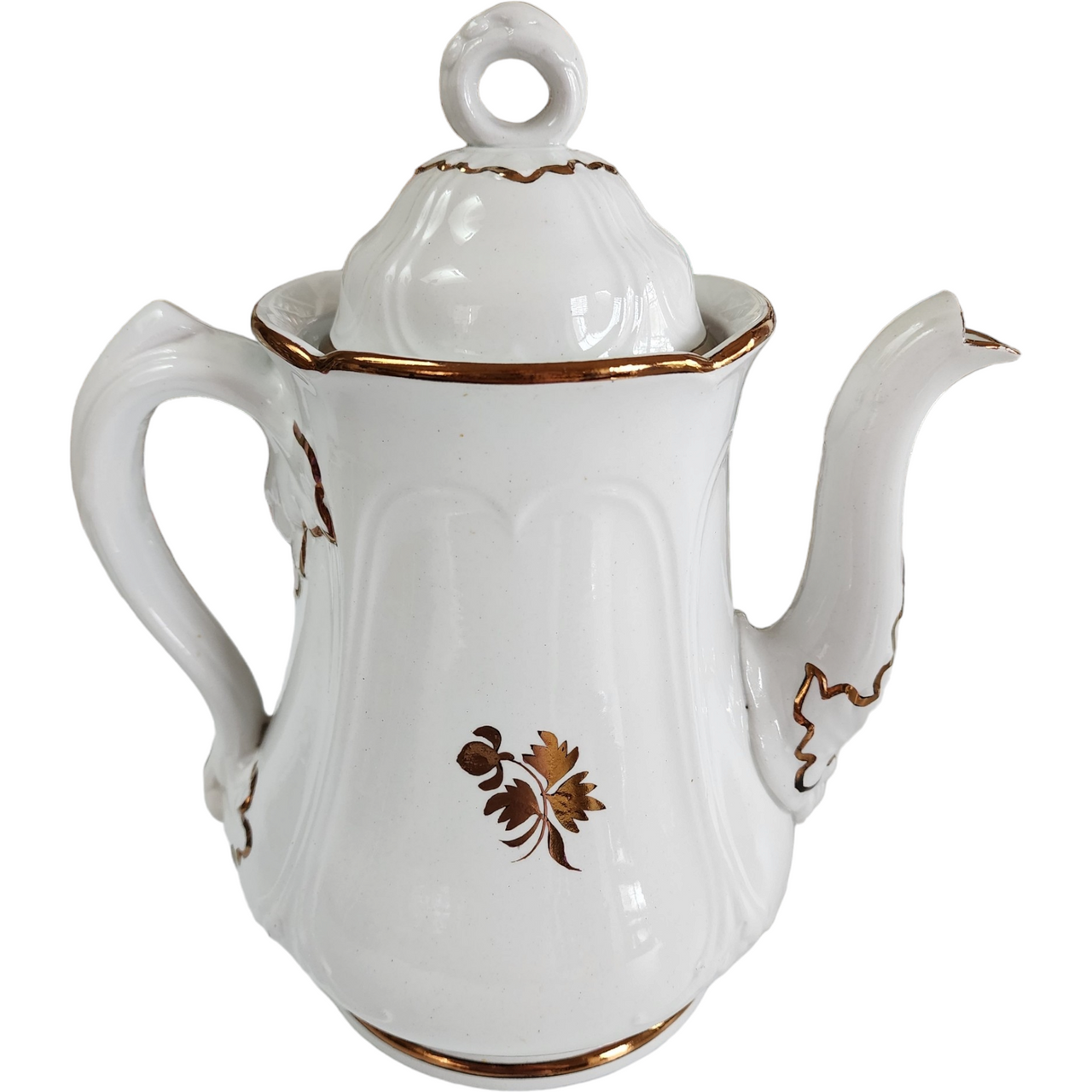 Anthony Shaw Hanging Leaves Copper Lustre Ironstone Coffeepot/Teapot