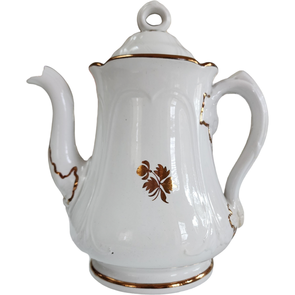 Anthony Shaw Hanging Leaves Copper Lustre Ironstone Coffeepot/Teapot