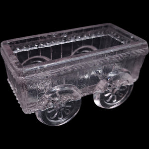 Antique 1882 William Hepple Pressed Glass Coal Wagon 3 3/4" Salt Dish