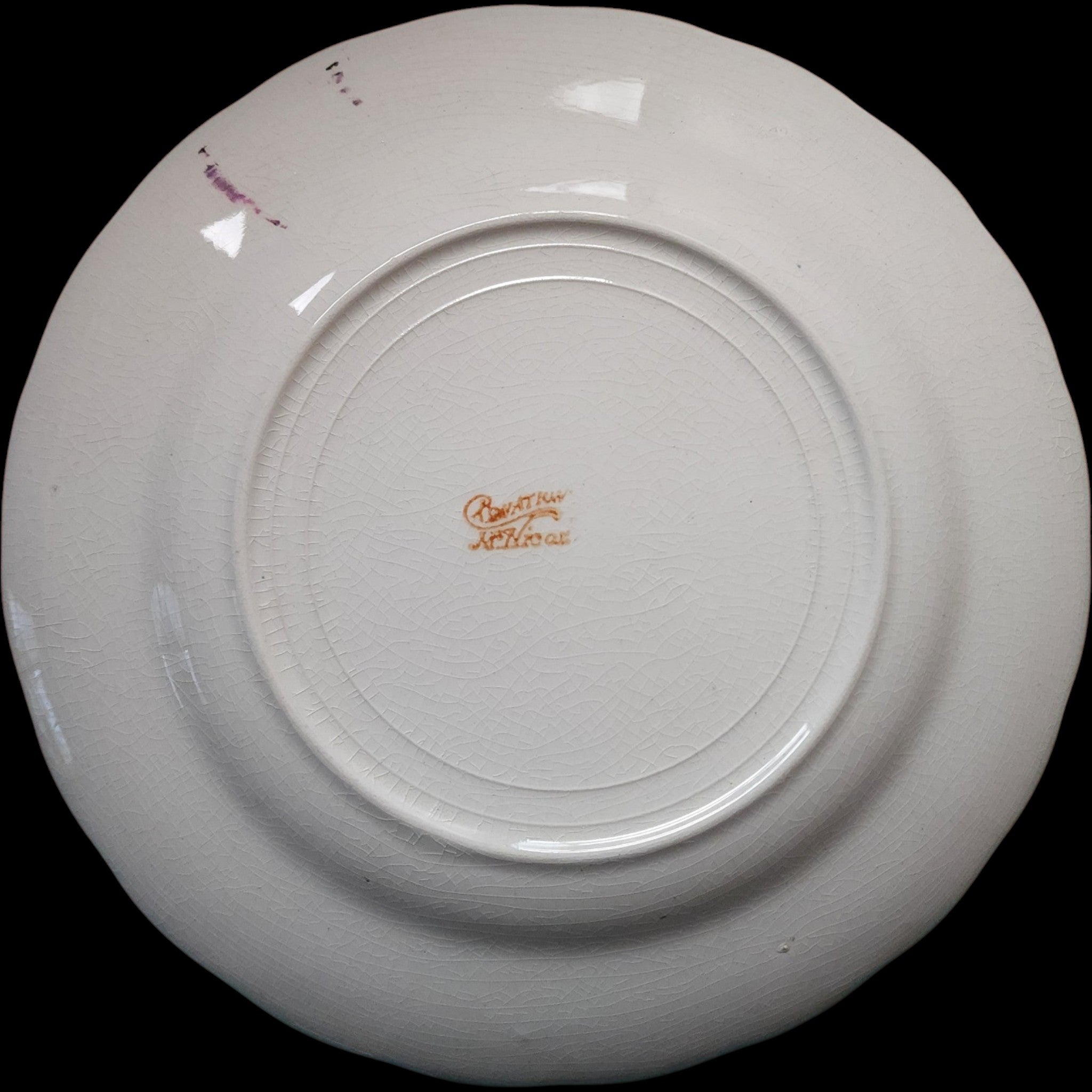 Antique 1911 Calendar Plate Raub & Lanterman East Stroudsburg PA Cannonsburg Pottery Plate