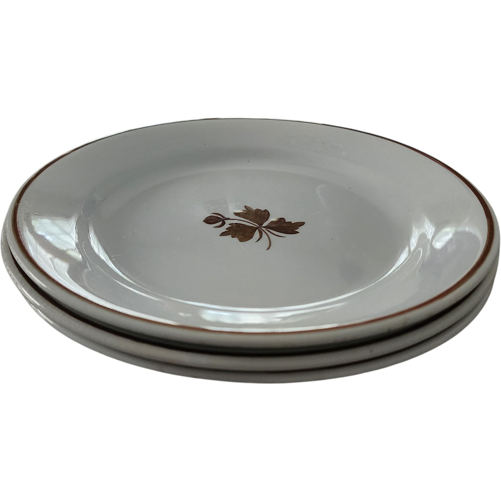 Antique Alfred Meakin Royal Ironstone Tea Leaf Luncheon Plate 8.75 Set of 3