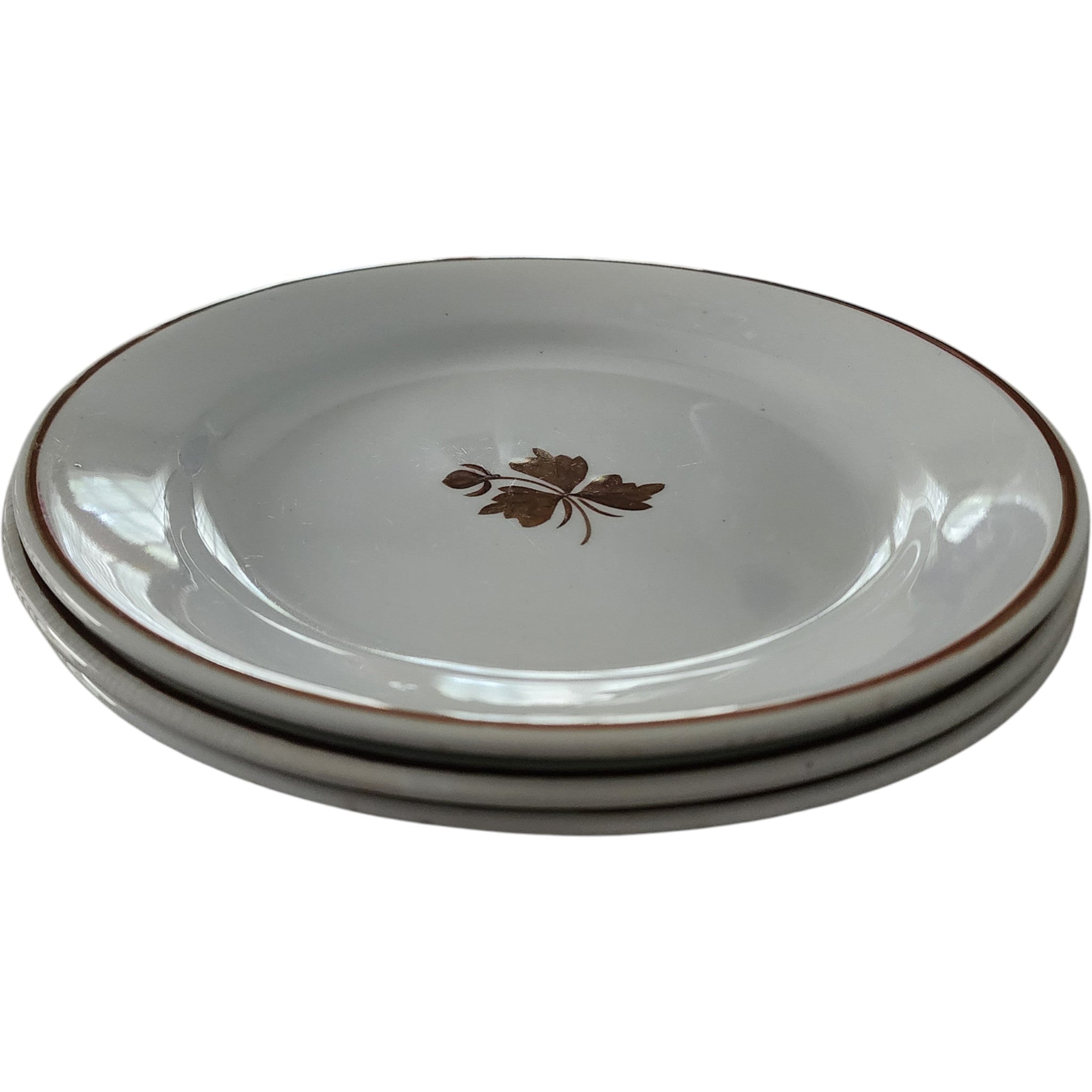 Antique Alfred Meakin Royal Ironstone Tea Leaf Luncheon Plate 8.75 Set of 3
