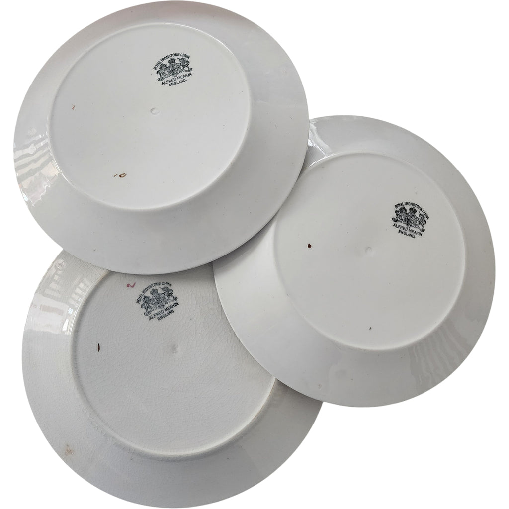 Antique Alfred Meakin Royal Ironstone Tea Leaf Luncheon Plate 8.75 Set of 3