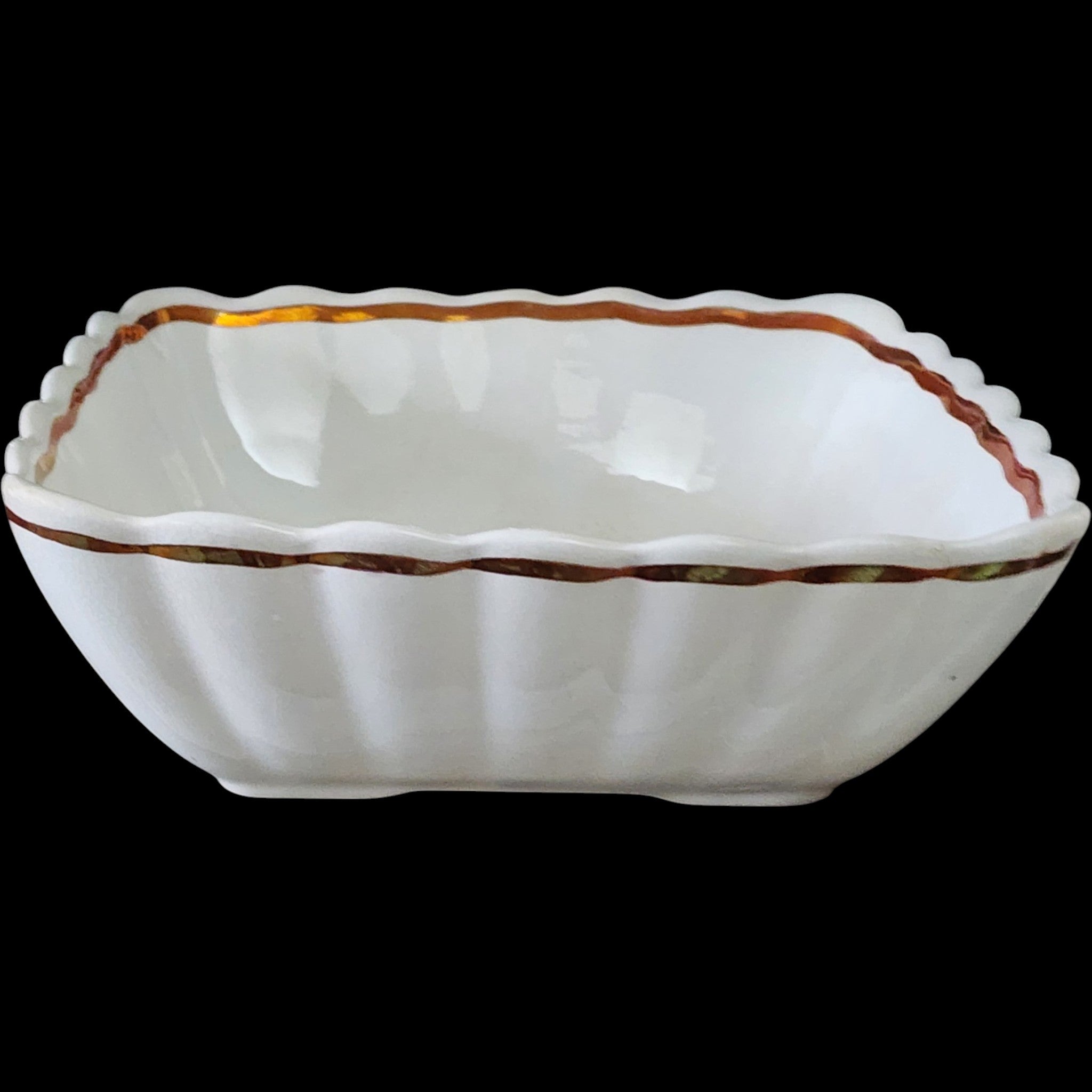 Antique Alfred Meakin Tea Leaf Ironstone 9 Square Vegetable Bowl