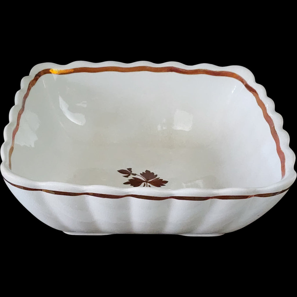 Antique Alfred Meakin Tea Leaf Ironstone 9 Square Vegetable Bowl