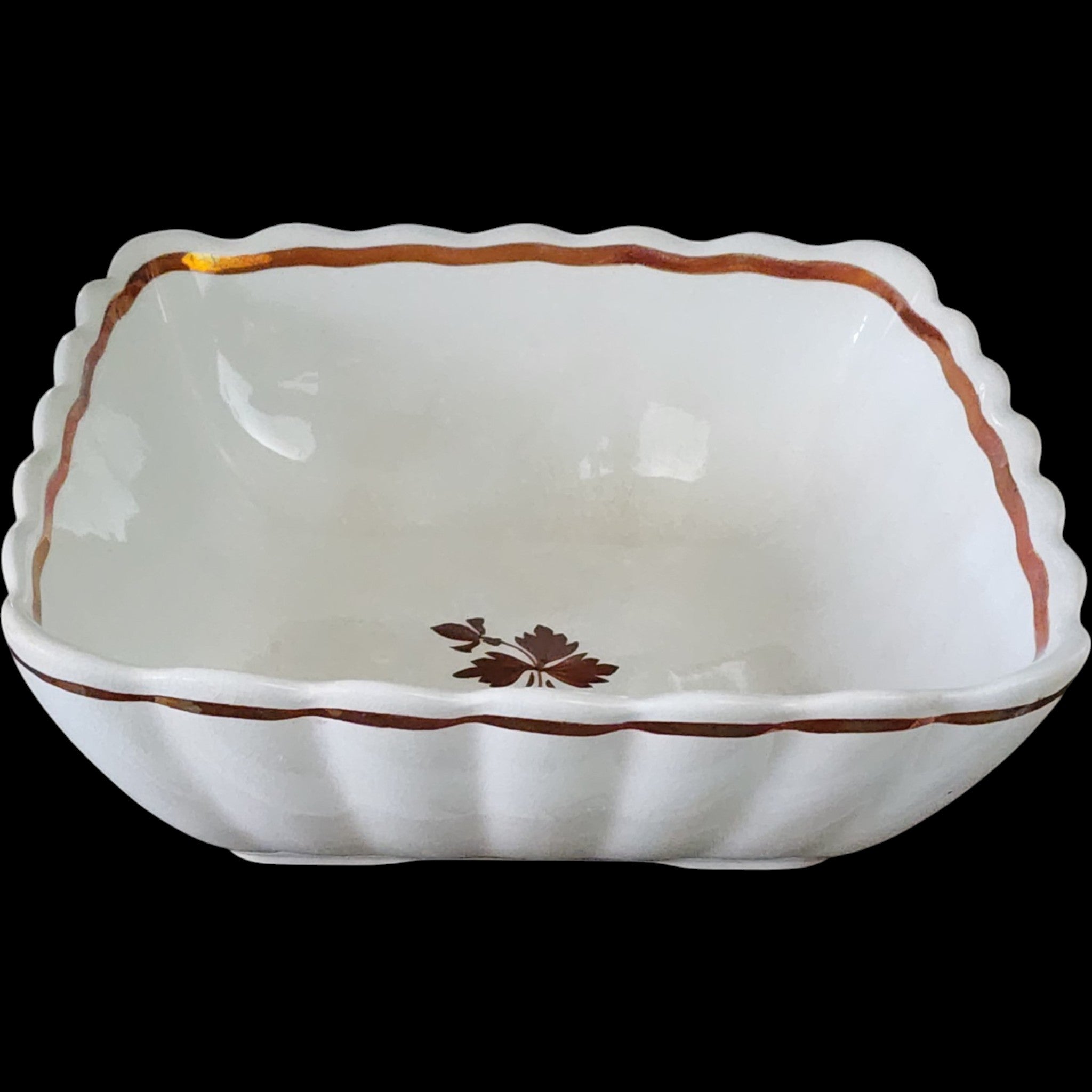 Antique Alfred Meakin Tea Leaf Ironstone 9 Square Vegetable Bowl