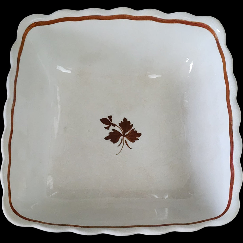 Antique Alfred Meakin Tea Leaf Ironstone 9 Square Vegetable Bowl