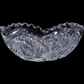 Antique American Brilliant Cut Glass Bowl Star Pinwheel Sawtooth Rim