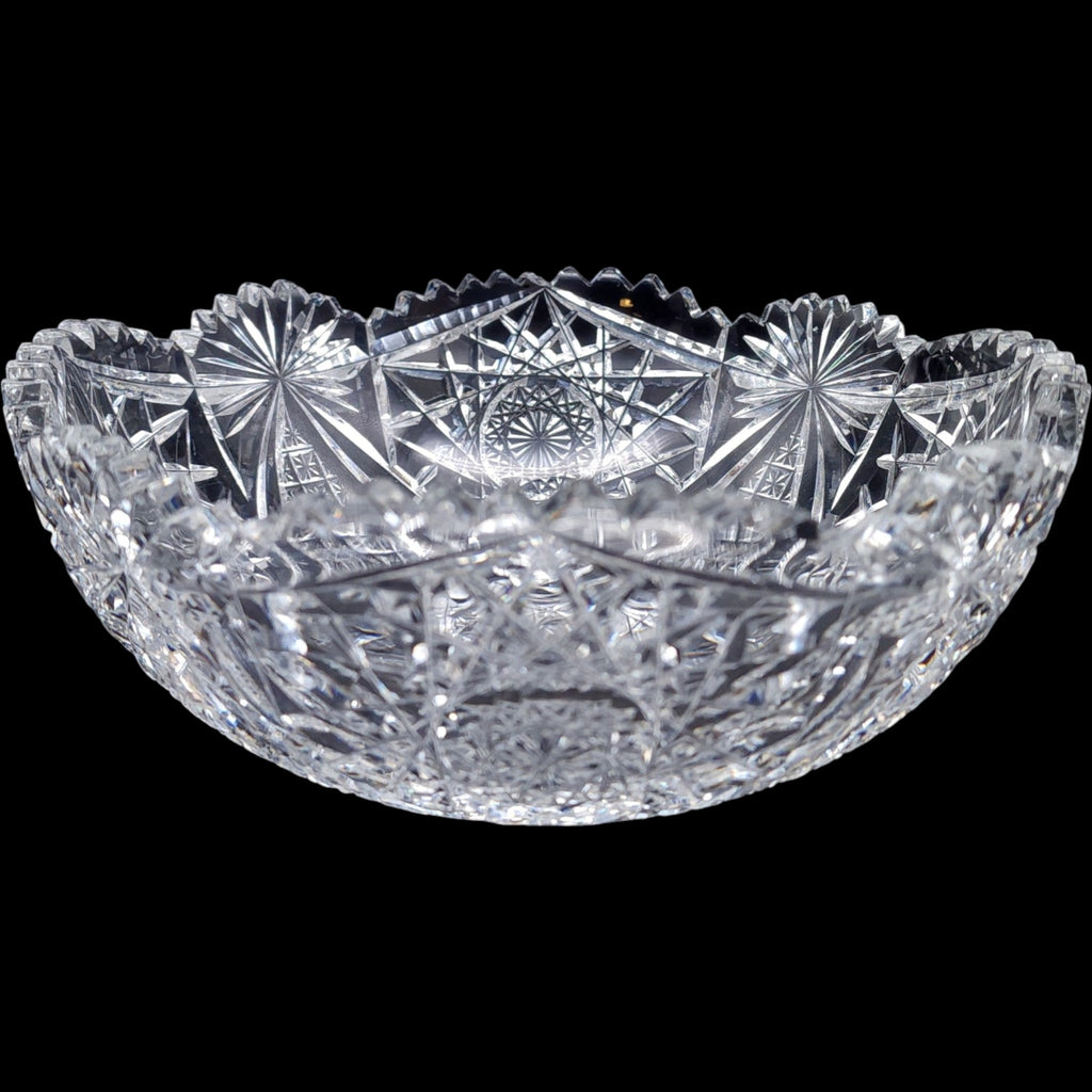 8" Antique American Brilliant Period Cut Crystal Bowl