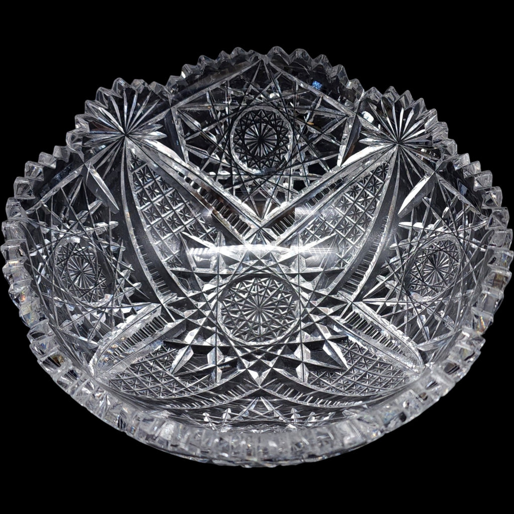 8" Antique American Brilliant Period Cut Crystal Bowl