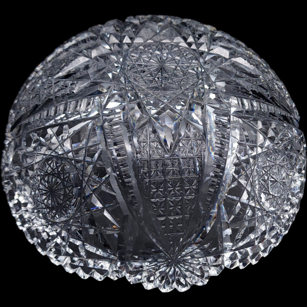 8" Antique American Brilliant Period Cut Crystal Bowl