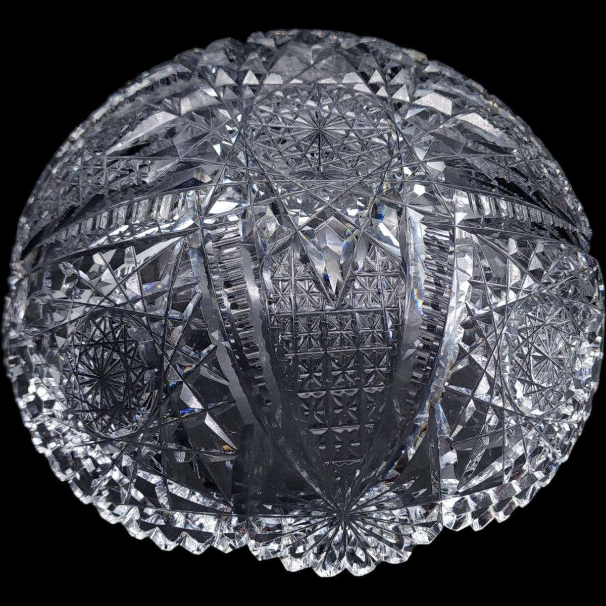 8" Antique American Brilliant Period Cut Crystal Bowl
