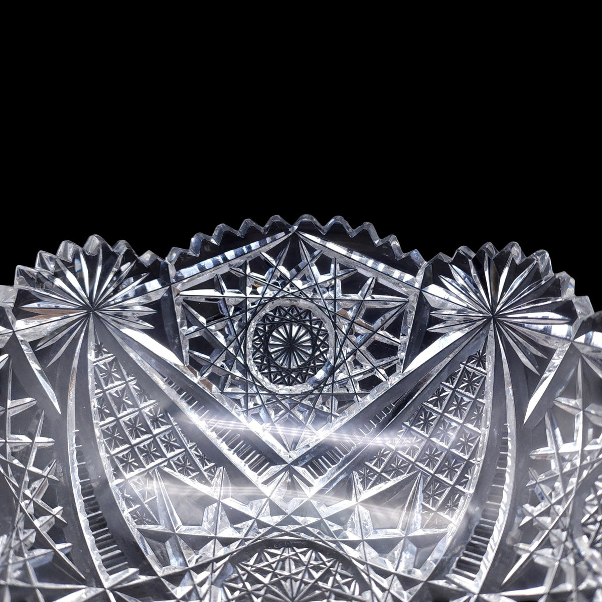 8" Antique American Brilliant Period Cut Crystal Bowl