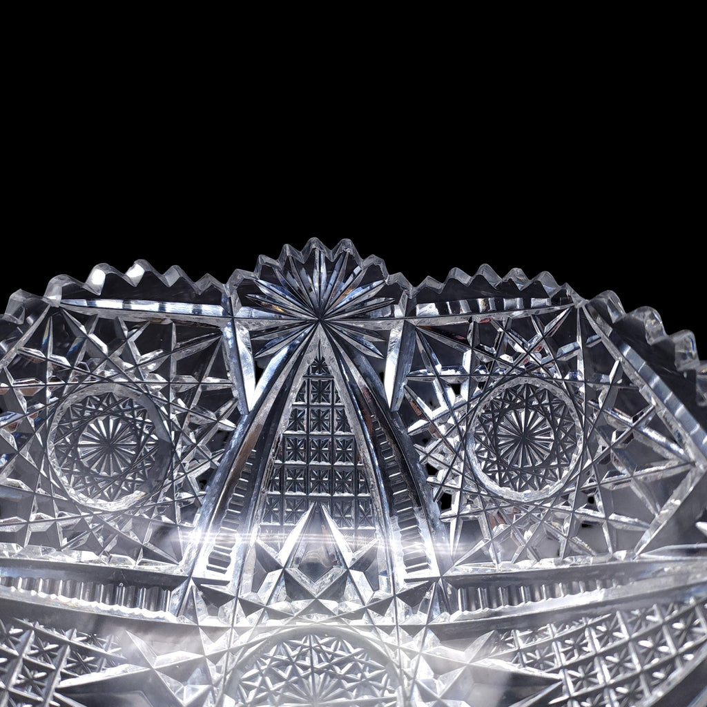 8" Antique American Brilliant Period Cut Crystal Bowl