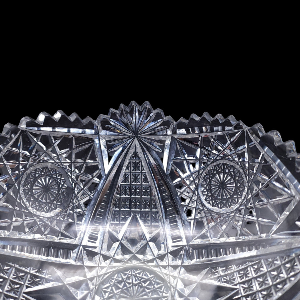 8" Antique American Brilliant Period Cut Crystal Bowl