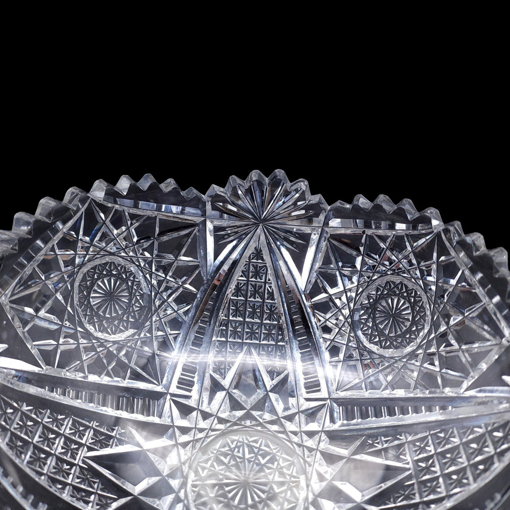 8" Antique American Brilliant Period Cut Crystal Bowl