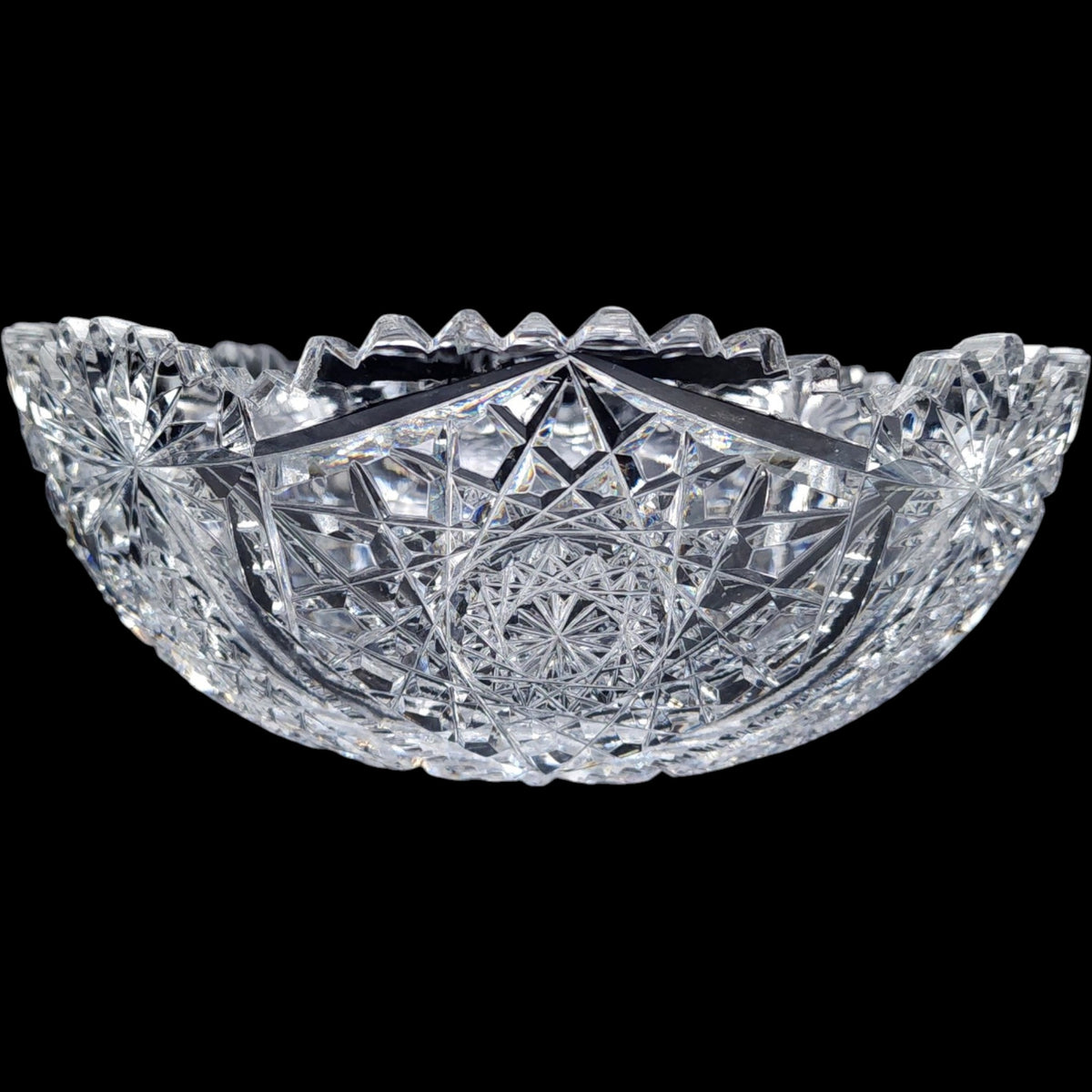 8" Antique American Brilliant Period Cut Crystal Bowl