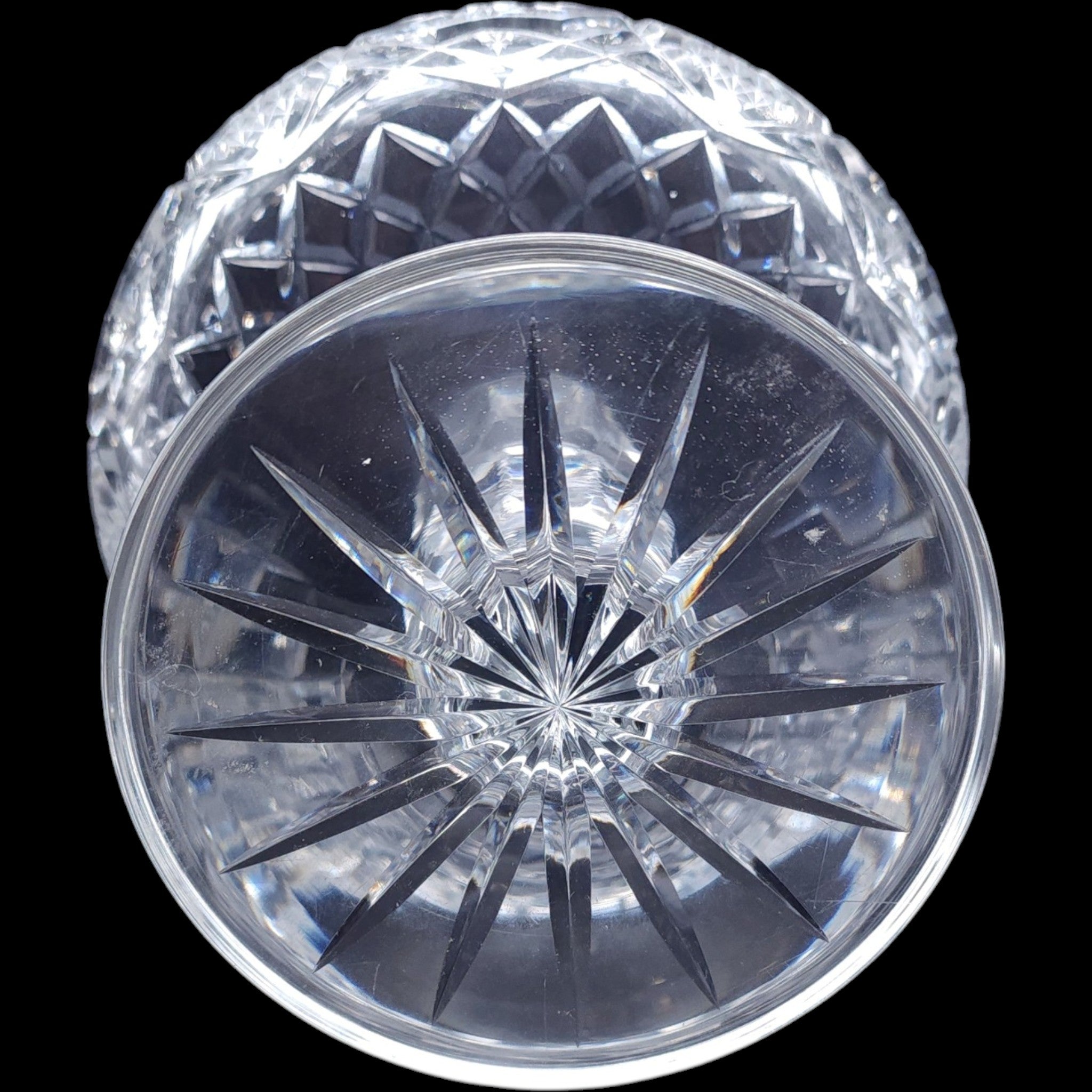 9" Antique American Brilliant Period Cut Crystal Pedestal Compote Bowl