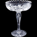 Vintage Floral Etched Cut Crystal Pedestal Compote Dish