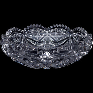 8" Antique American Brilliant Period Cut Crystal Shallow Bowl