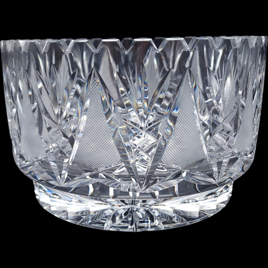 Antique American Brilliant Period Cut Glass 8 1/4" Bowl Starburst & Hatch