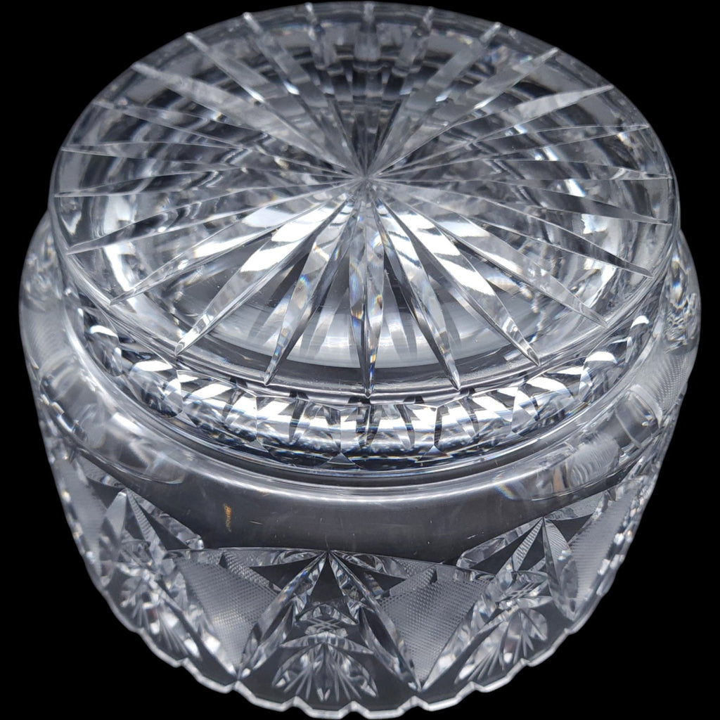 Antique American Brilliant Period Cut Glass 8 1/4" Bowl Starburst & Hatch