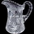 Antique American Brilliant Period Cut Glass Pitcher Geometric Pinwheel