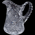 Antique American Brilliant Period Cut Glass Pitcher Pinwheel & Hobstar Pattern