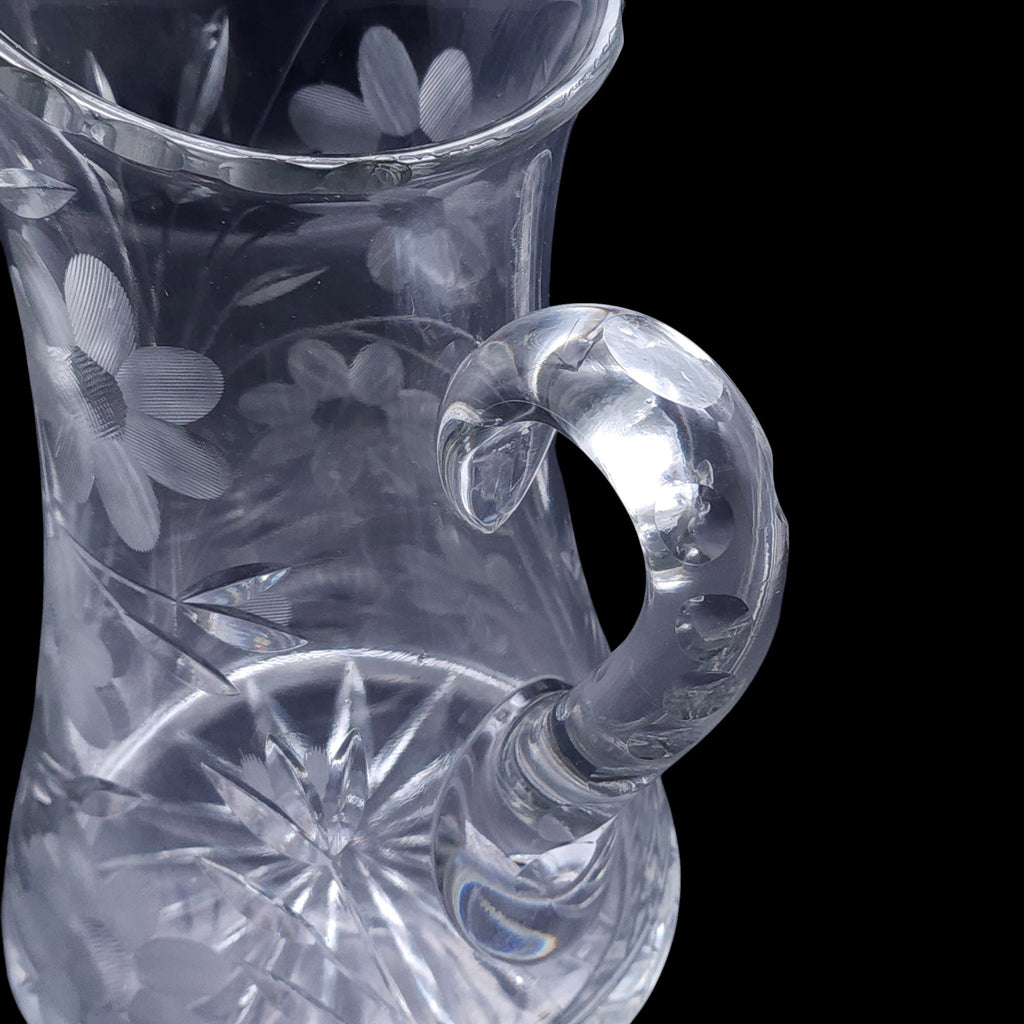 Antique American Brilliant Period Cut Glass Pitcher 10"