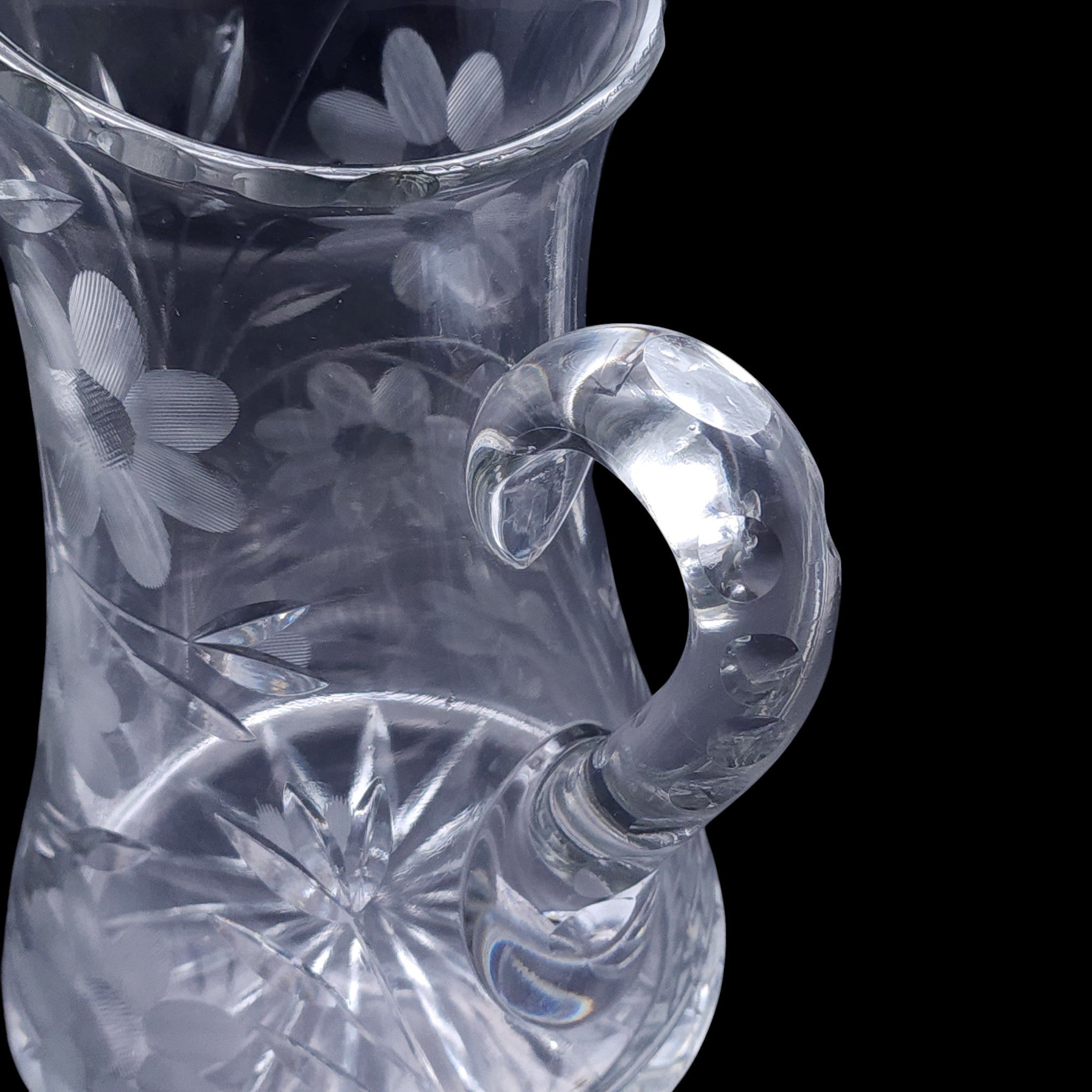 Antique American Brilliant Period Cut Glass Pitcher 10"