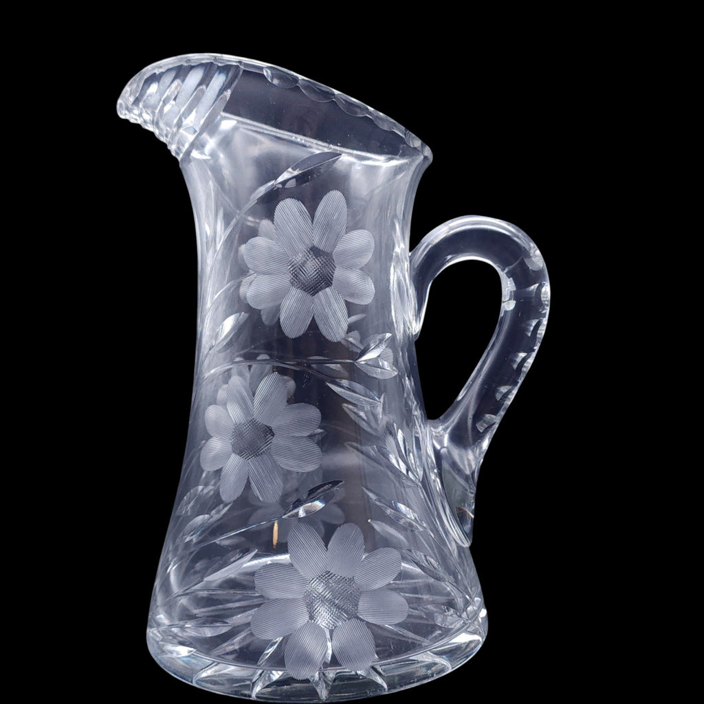 Antique American Brilliant Period Cut Glass Pitcher 10"