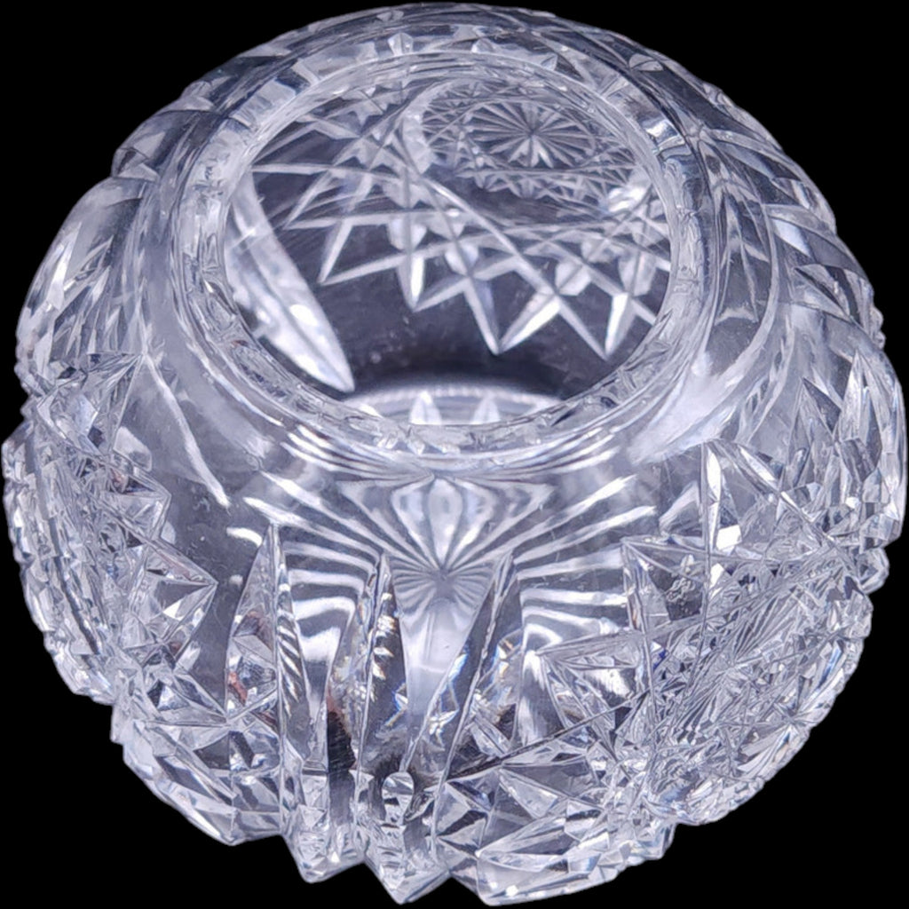 Antique American Brilliant Period Cut Glass Rose Bowl Vase