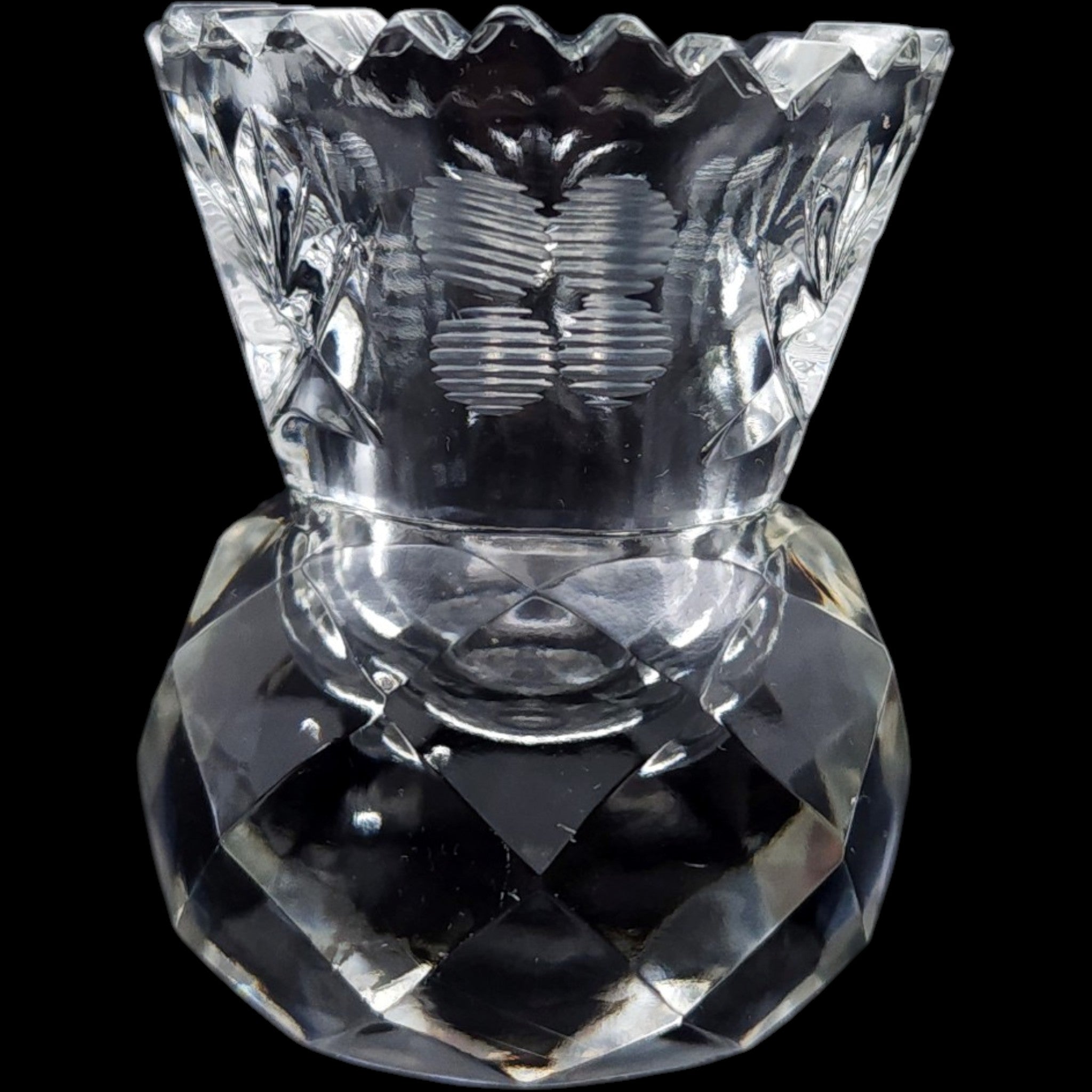 Antique American Brilliant Period Deep Cut Glass Toothpick Holder