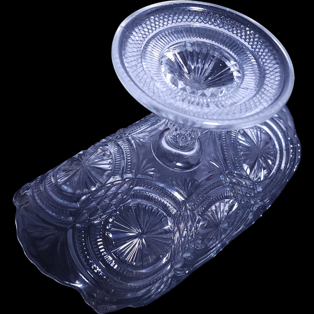 Antique Bryce Brothers Clear Medallion Sunburst Banana Stand