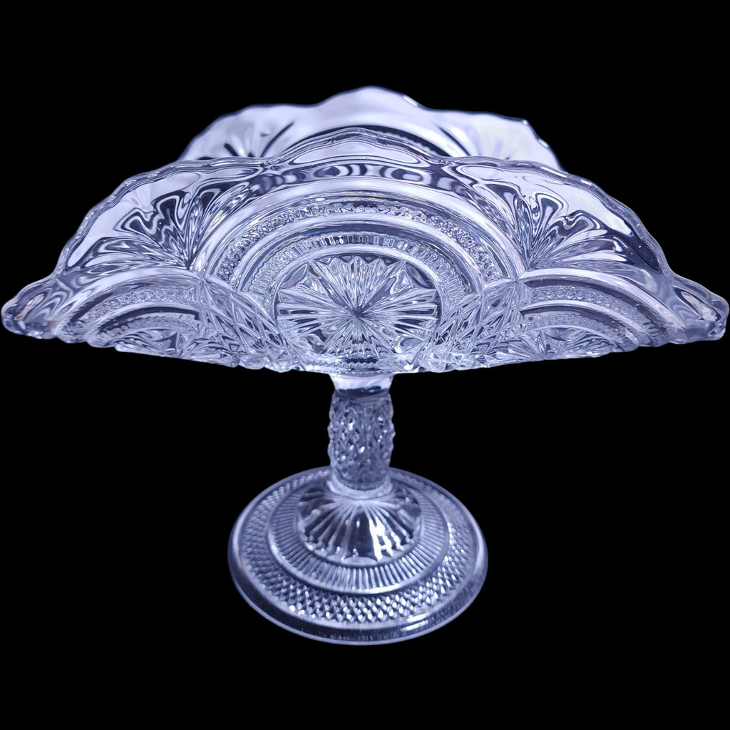 Antique Bryce Brothers Clear Medallion Sunburst Banana Stand