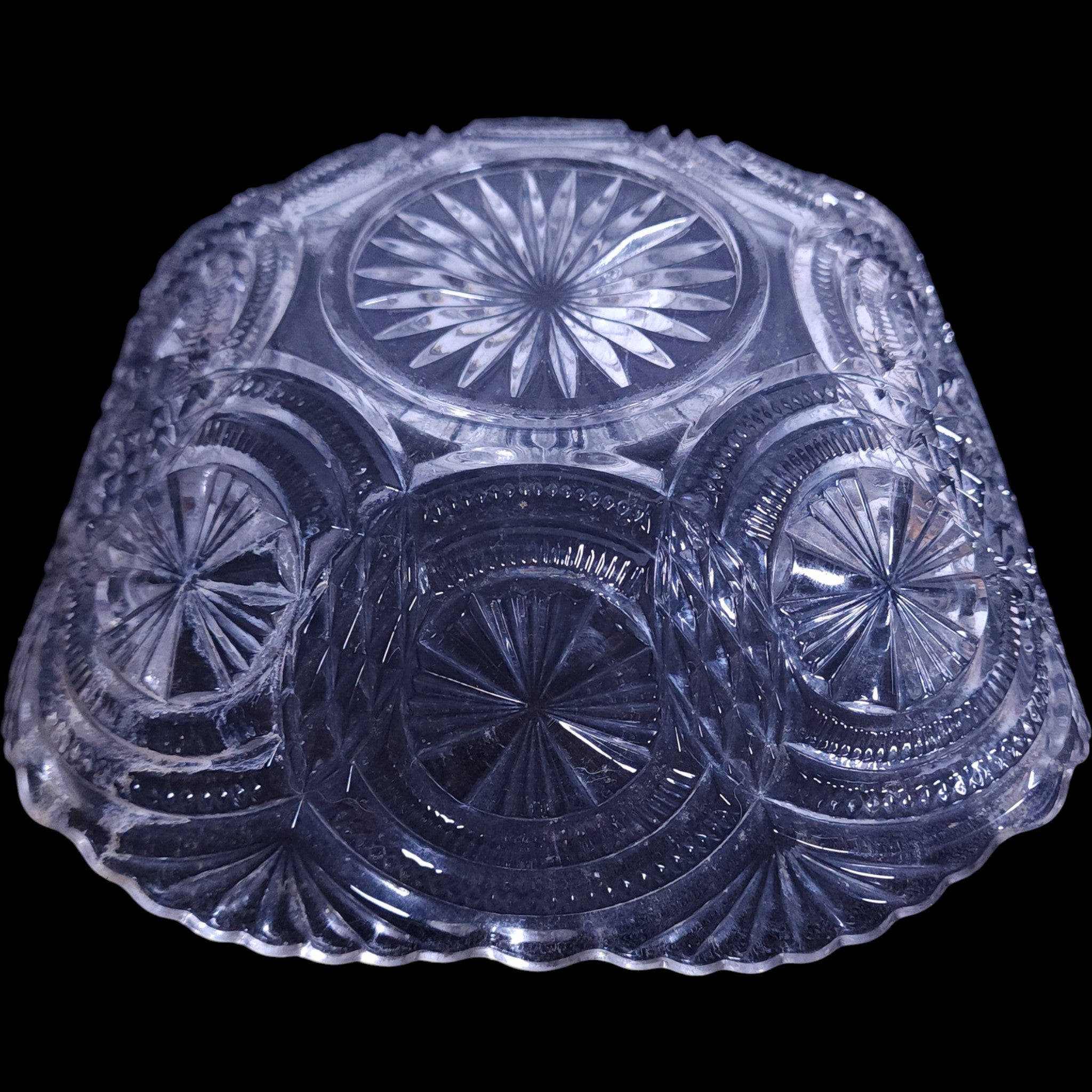 Antique Bryce Brothers Medallion Sunburst EAPG Glass Bowl