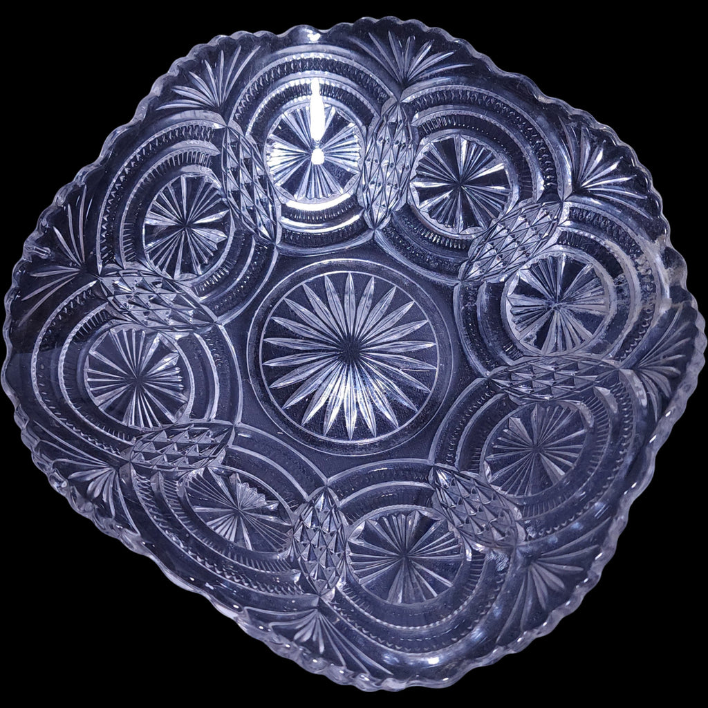 Antique Bryce Brothers Medallion Sunburst EAPG Glass Bowl
