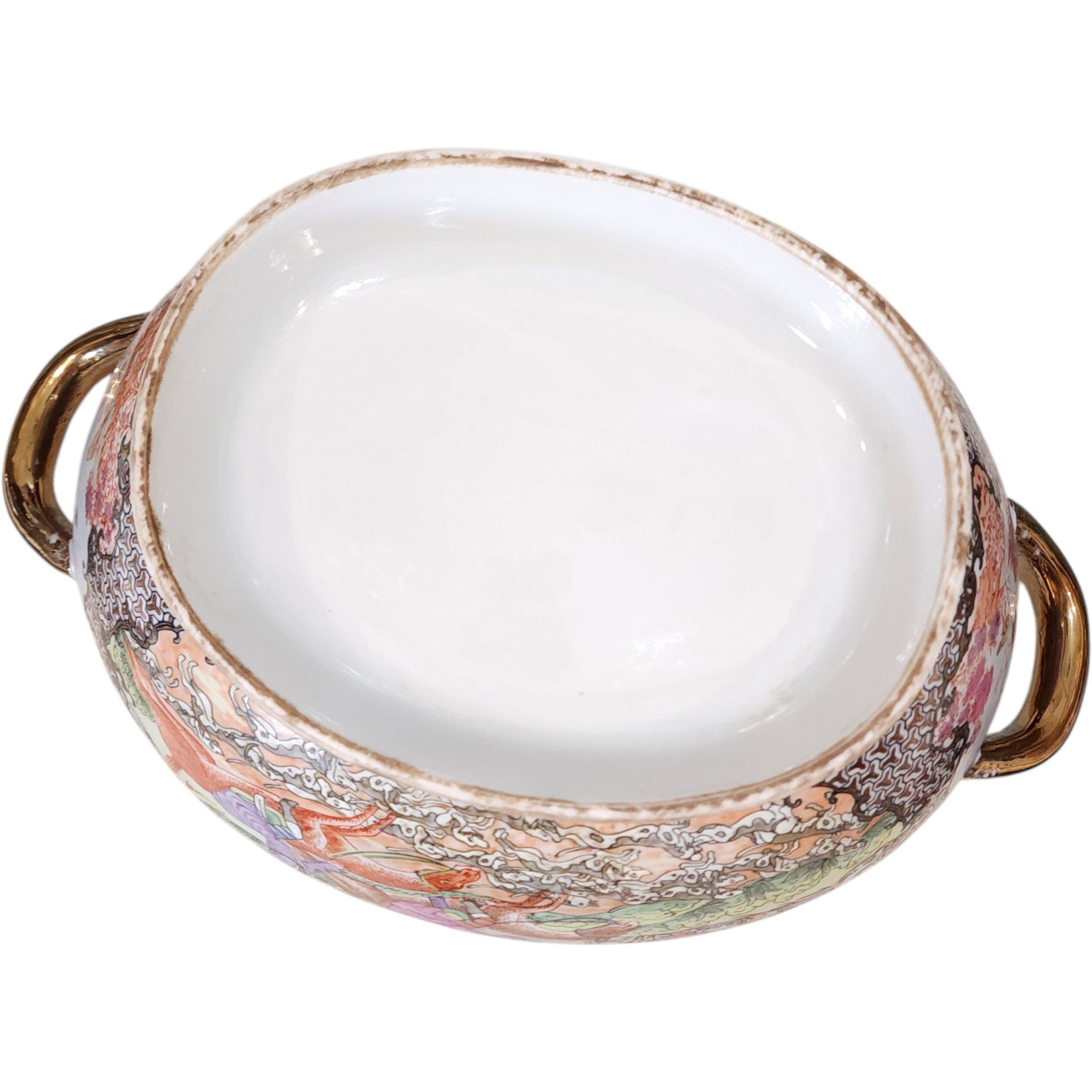 Antique Chinese Republic Period Rose Medallion Covered Tureen Qing Dynasty Style