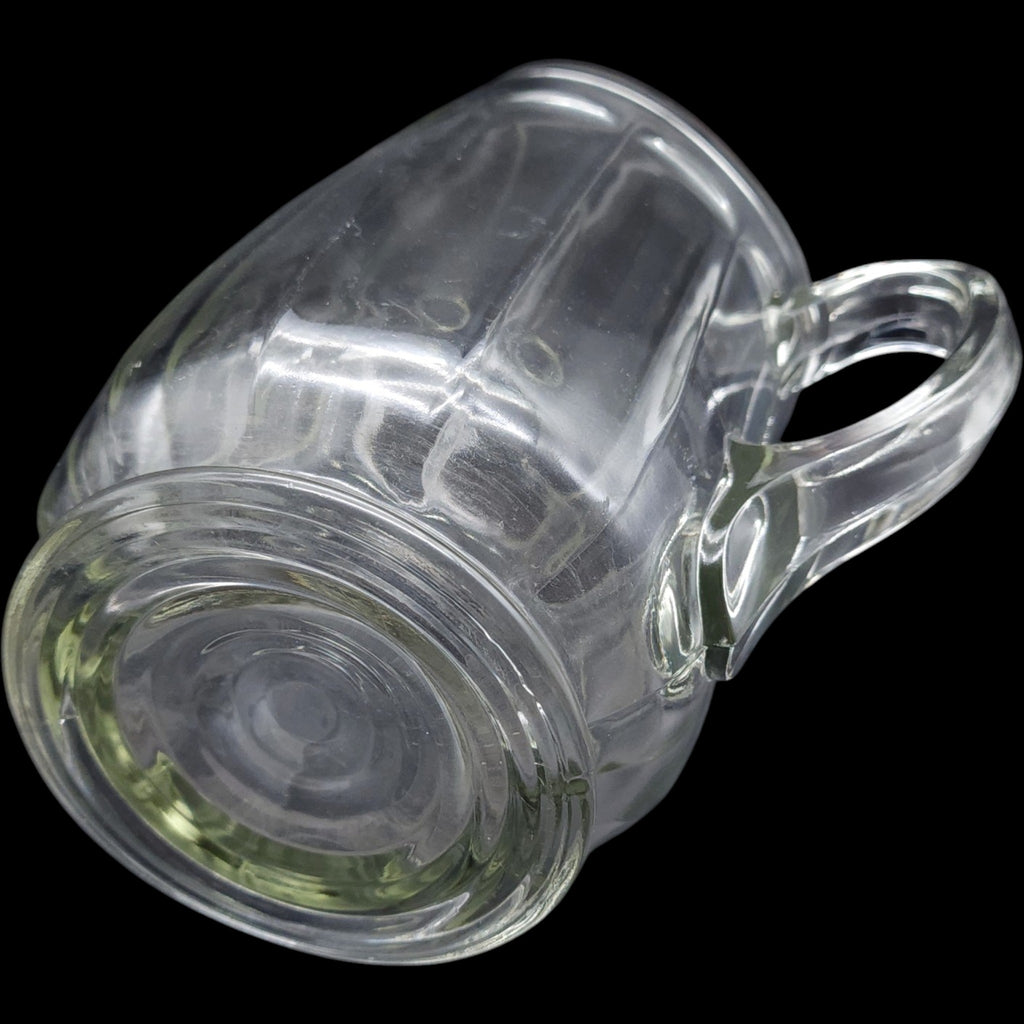 Antique Clear Panel Glass Beverage Pitcher with Ice Lip