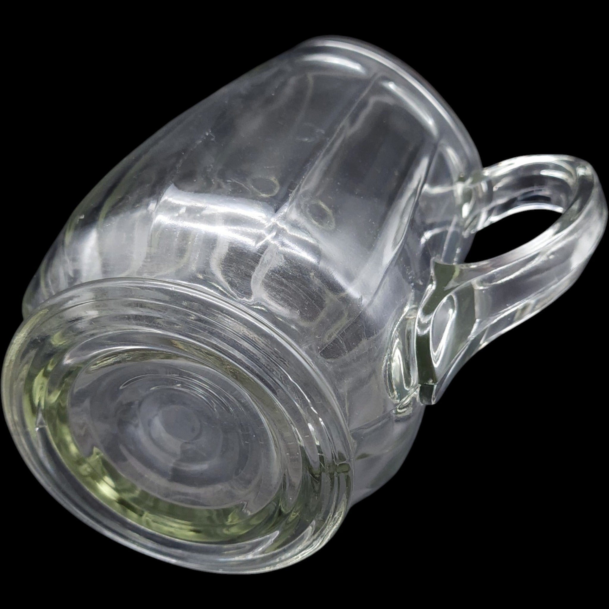 Antique Clear Panel Glass Beverage Pitcher with Ice Lip