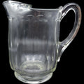 Antique Clear Panel Glass Beverage Pitcher with Ice Lip