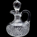 Antique Cut Glass Cruet Bottle with Faceted Stopper