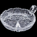 6" Antique Cut Glass Nappy Dish with Ring Handle American Brilliant Period