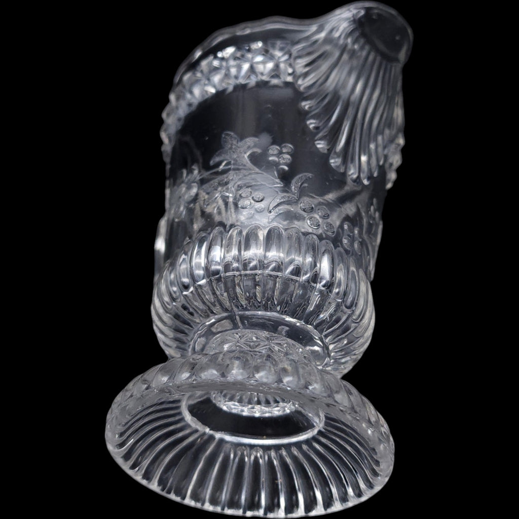 Antique EAPG Adams & Co Wildflower Clear Glass Creamer
