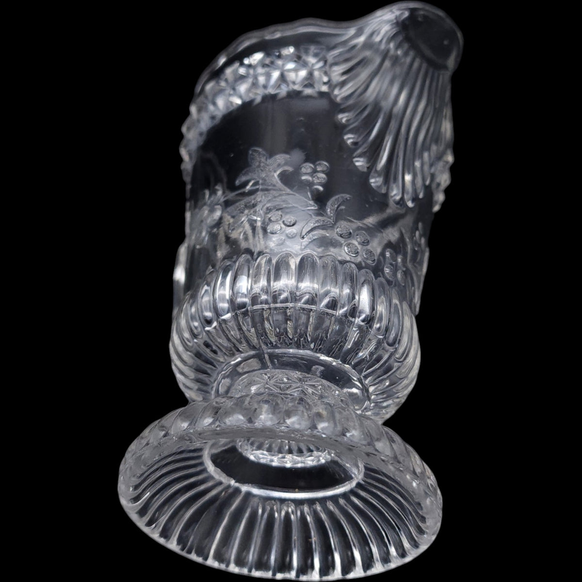 Antique EAPG Adams & Co Wildflower Clear Glass Creamer