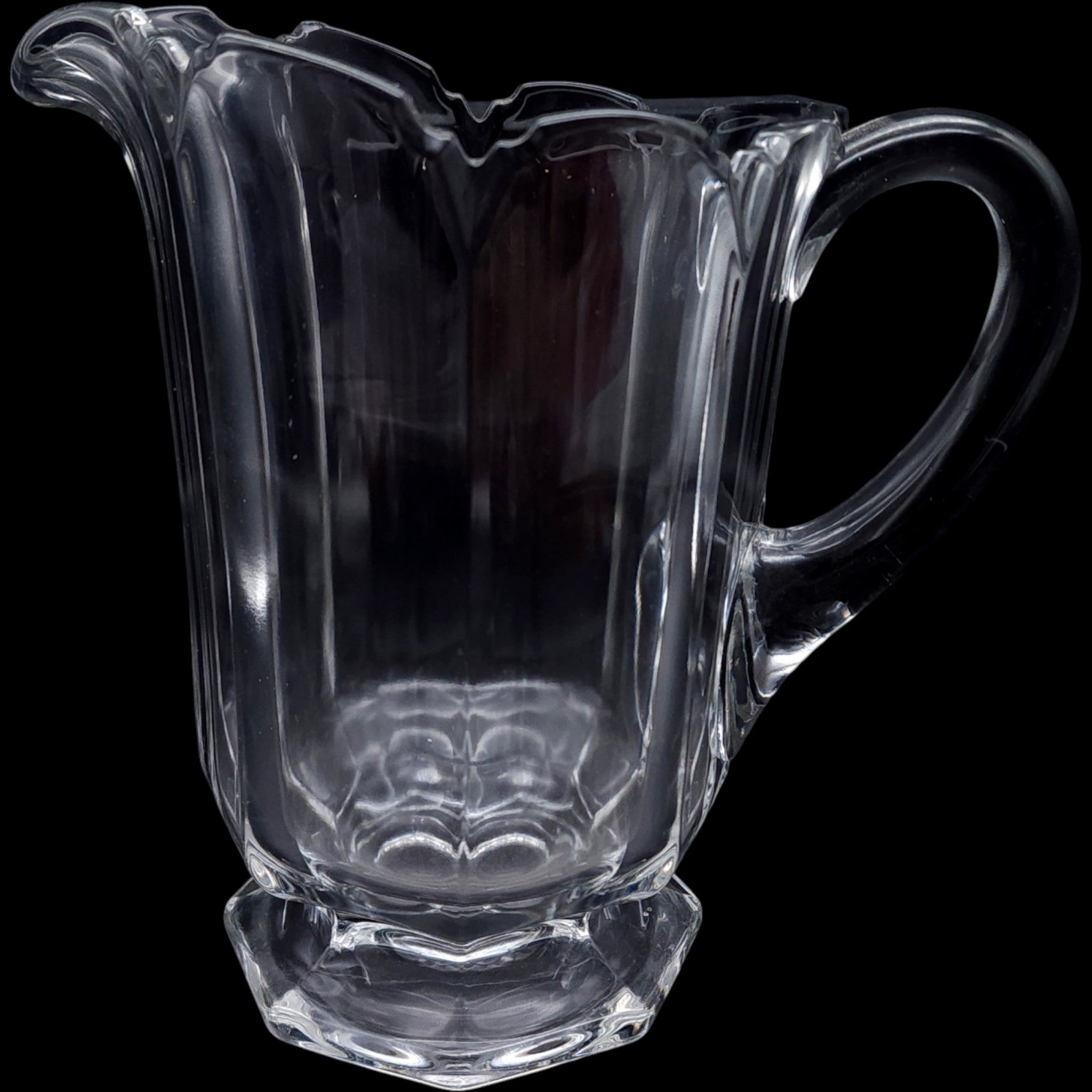 Antique EAPG Clear Glass Pitcher US Glass Fluted Column Design